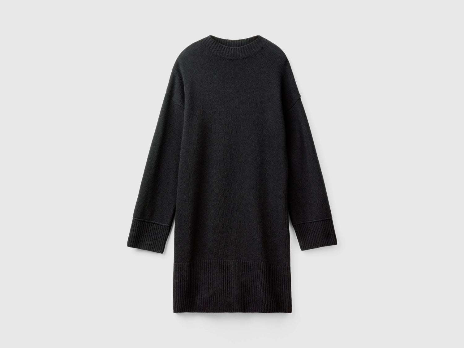 Vestito a lupetto in misto lana da donna nero | Benetton Outlet