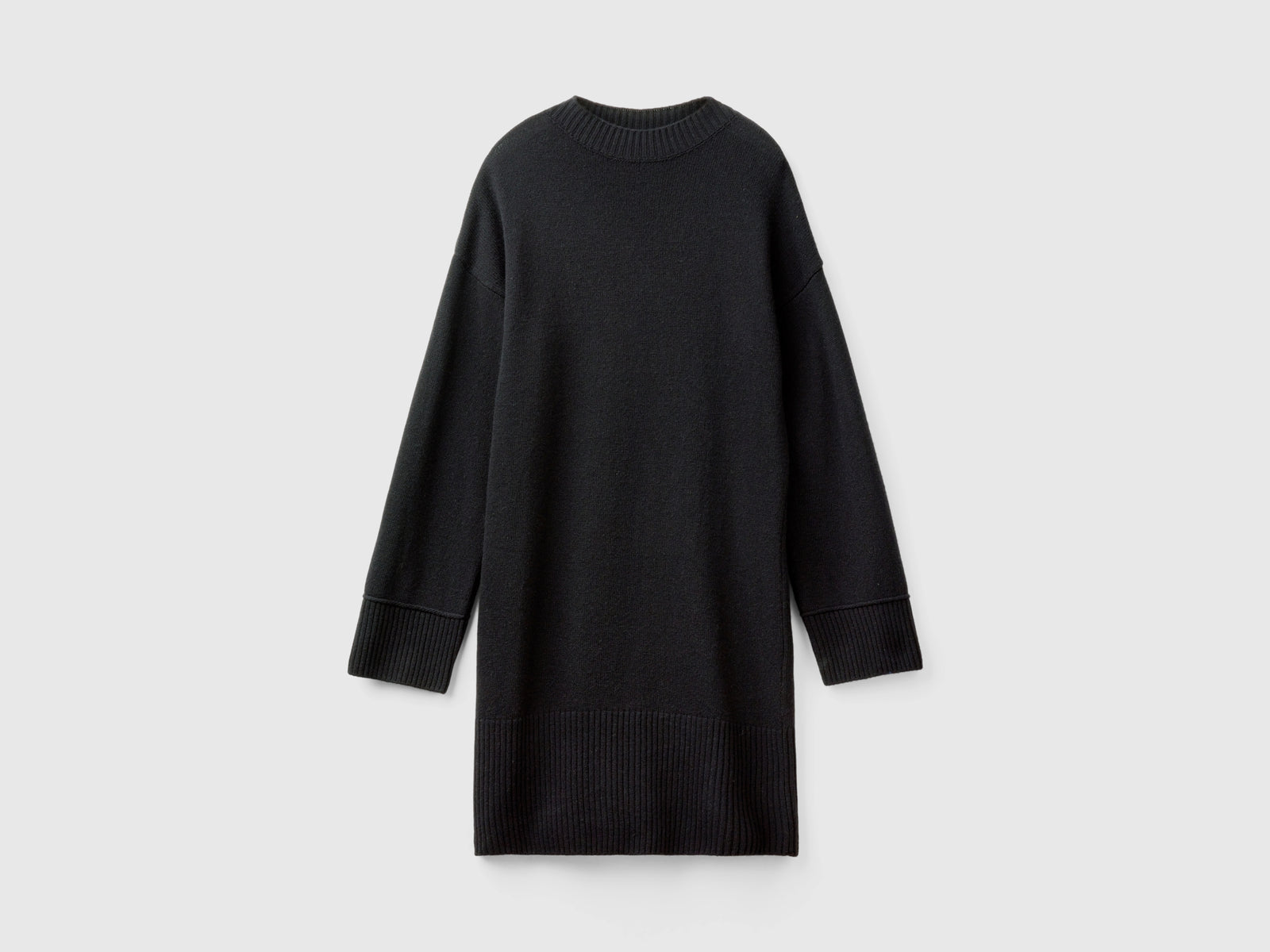 Vestito a lupetto in misto lana da donna nero | Benetton Outlet