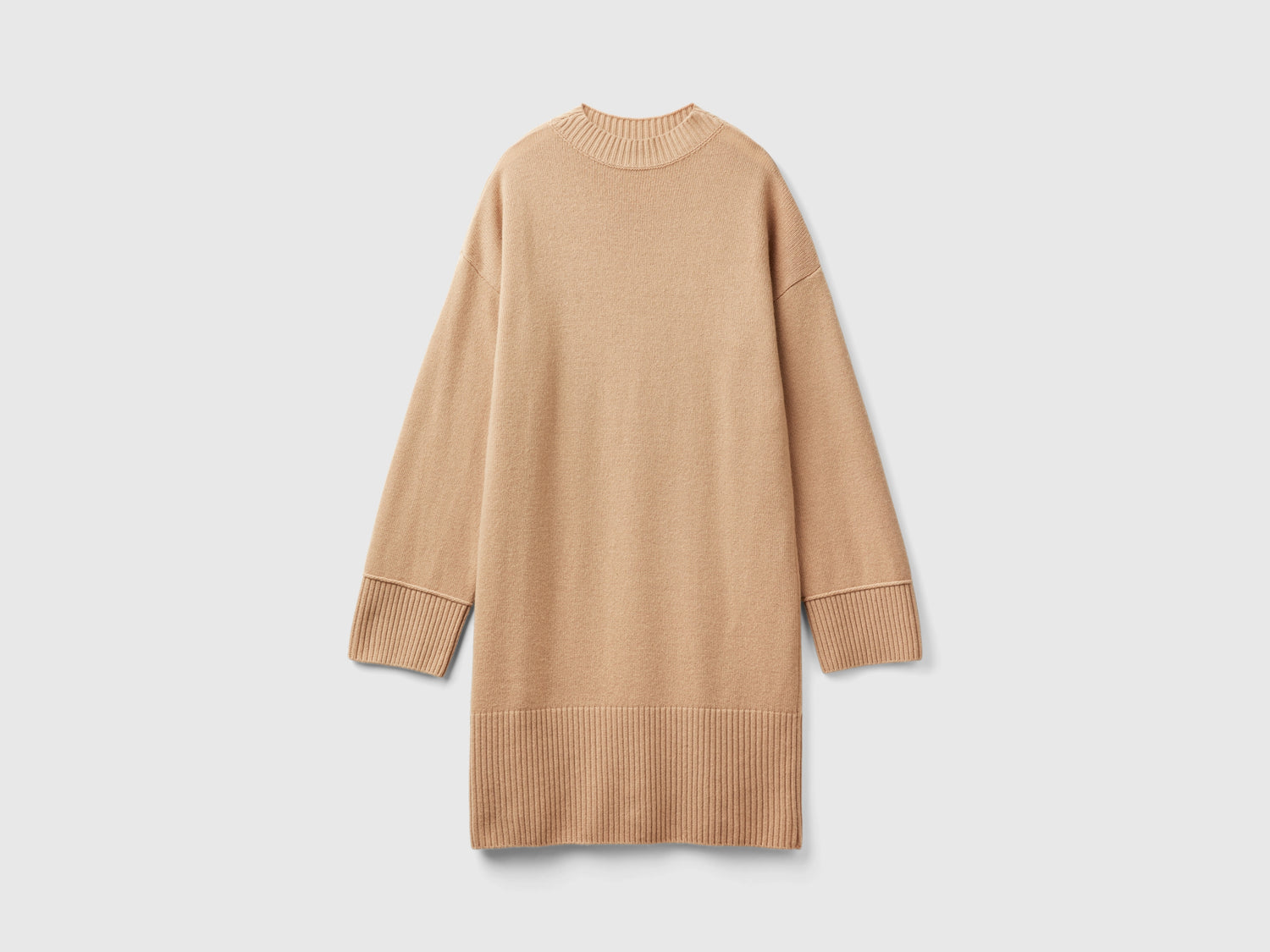 Vestito a lupetto in misto lana da donna cammello | Benetton Outlet