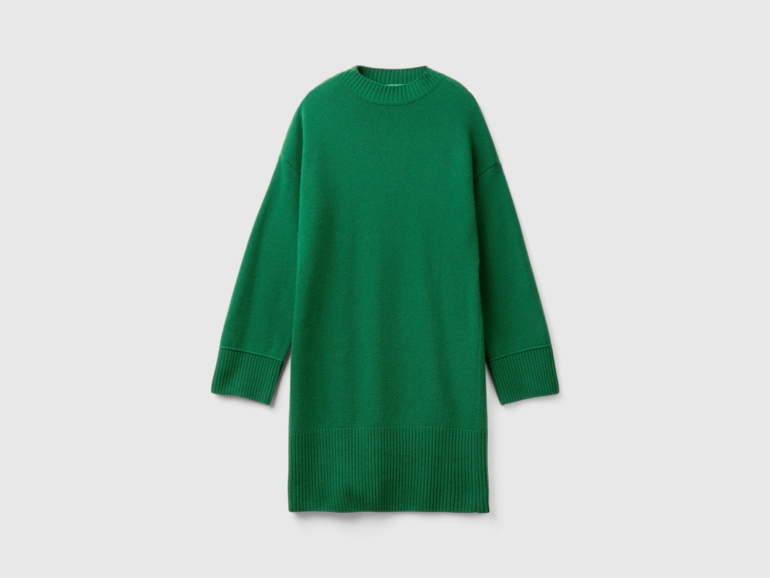 Vestito a lupetto in misto lana da donna verde scuro | Benetton Outlet