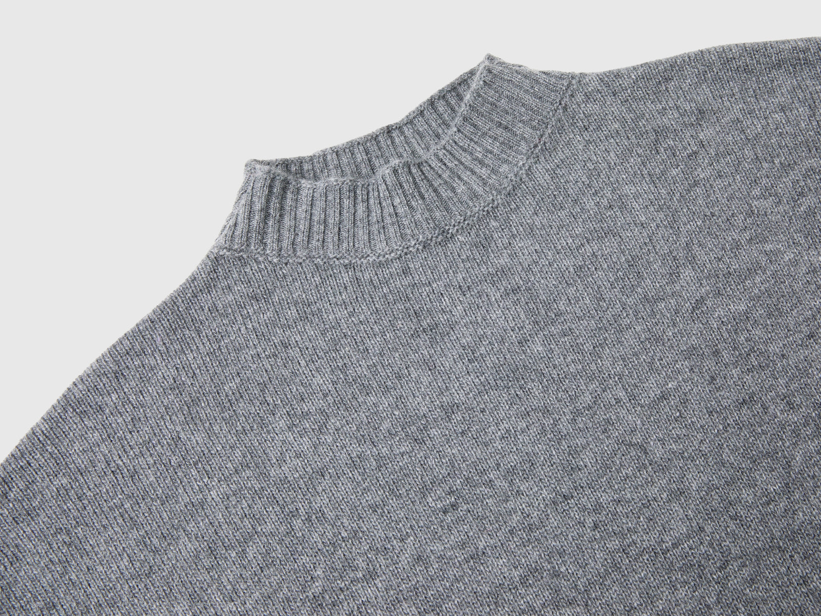 Wool blend turtleneck dress da donna grigio scuro 3 | Benetton Outlet