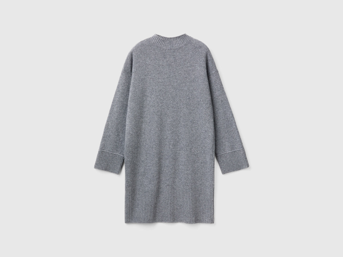 Wool blend turtleneck dress