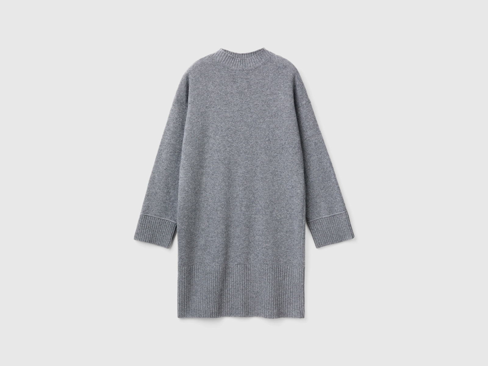 Wool blend turtleneck dress da donna grigio scuro | Benetton Outlet