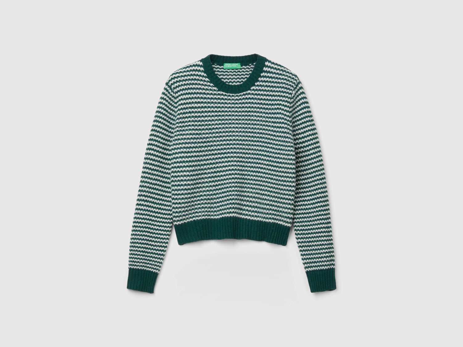 Maglia fantasia cropped da donna verde | Benetton Outlet