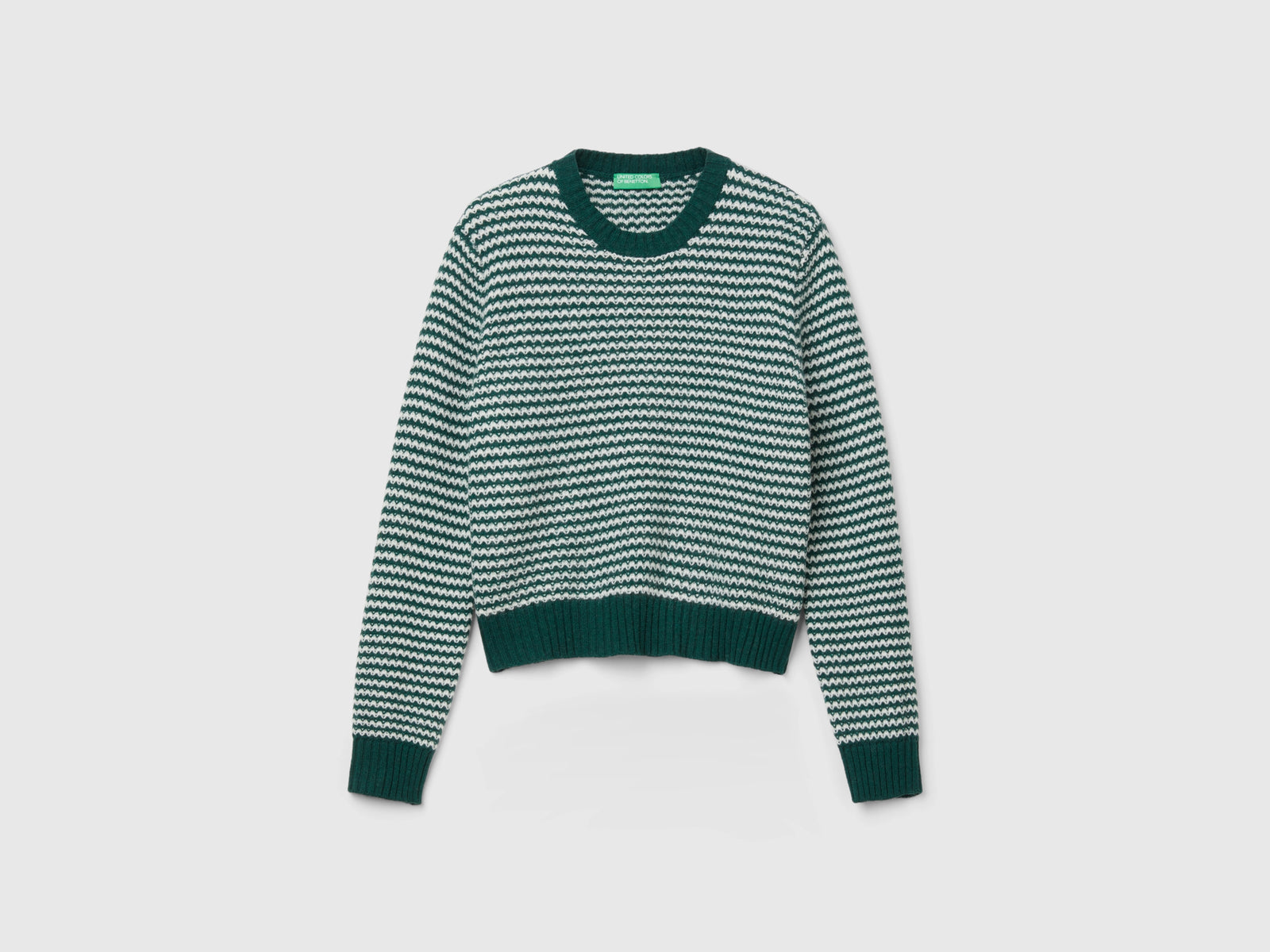 Maglia fantasia cropped da donna verde | Benetton Outlet