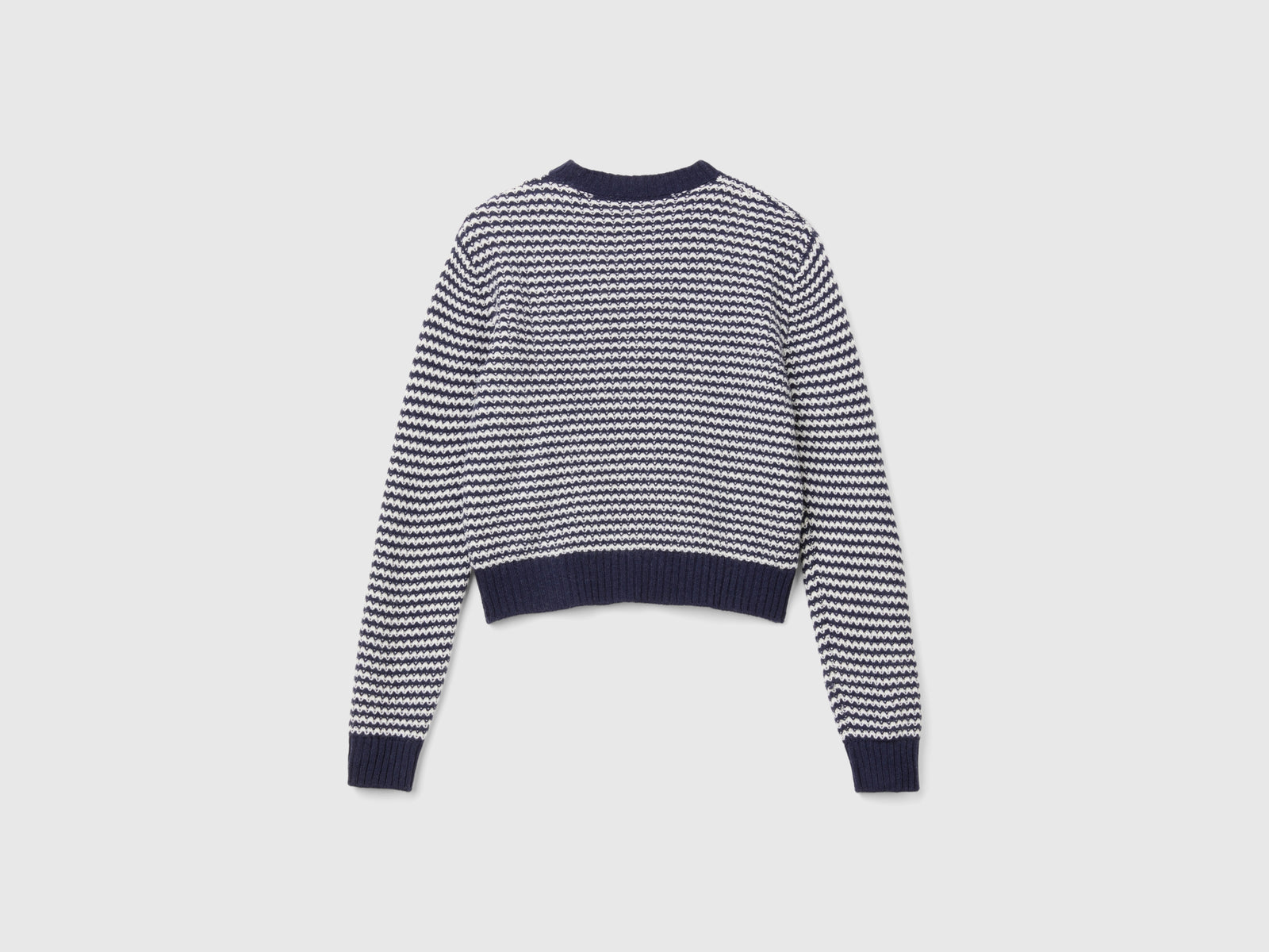 Maglia fantasia cropped da donna blu scuro 2 | Benetton Outlet