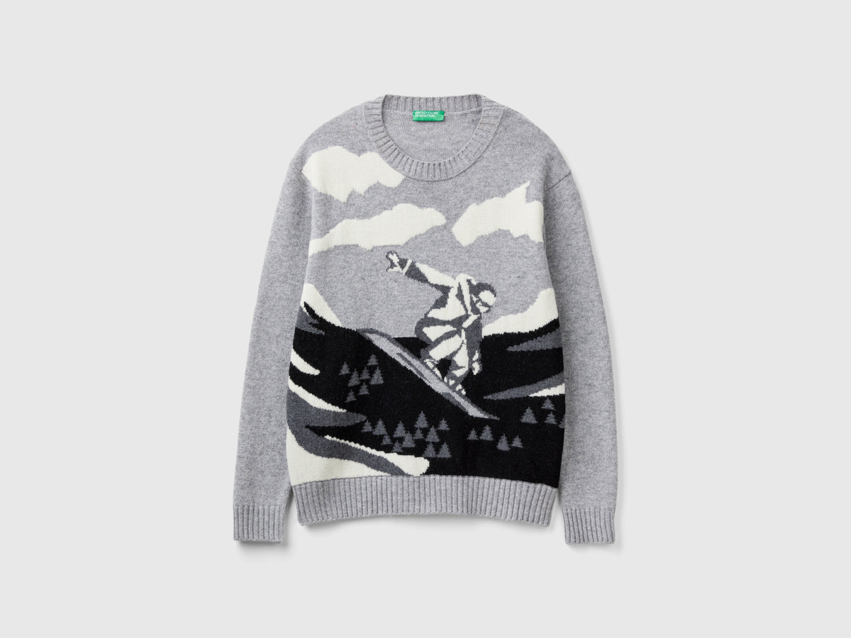 Maglione con grafica sci