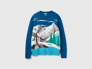 Maglione con grafica sci
