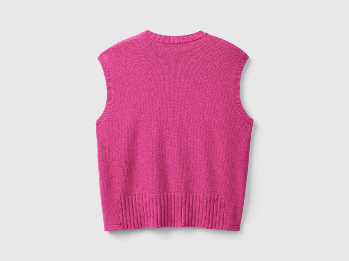 Gilet in misto lana e viscosa
