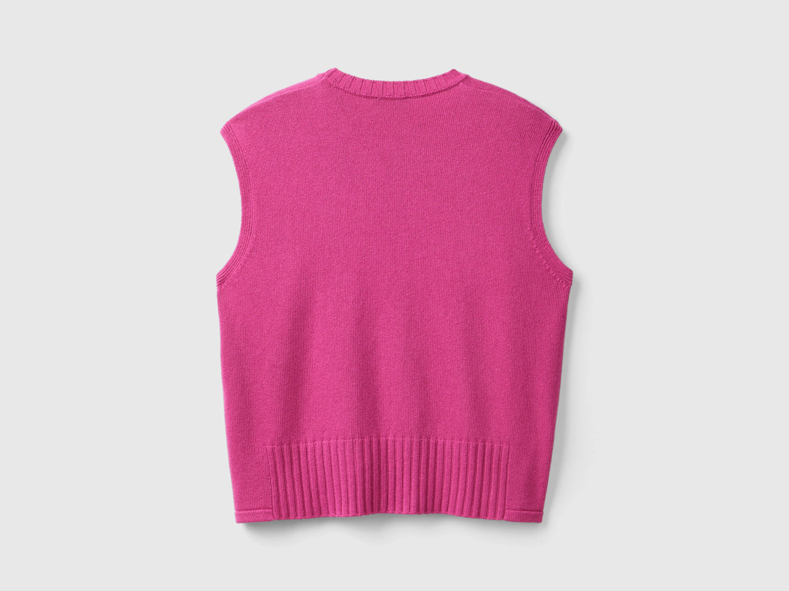 Gilet in misto lana e viscosa da donna ciclamino 2 | Benetton Outlet