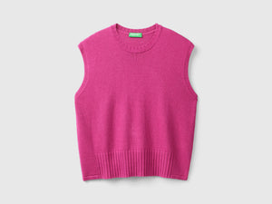 Gilet in misto lana e viscosa