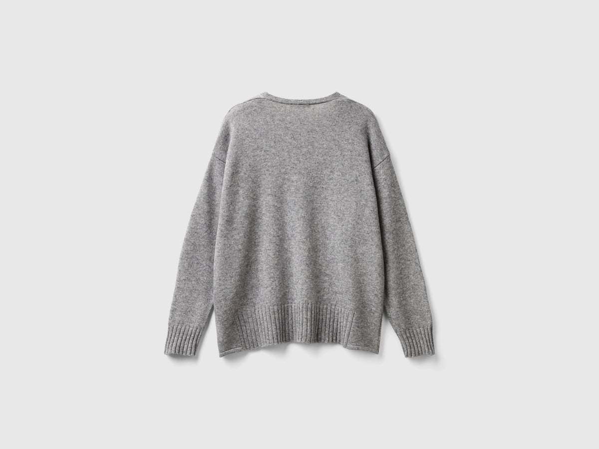 Wool blend V-neck sweater