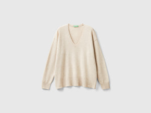 Wool blend V-neck sweater