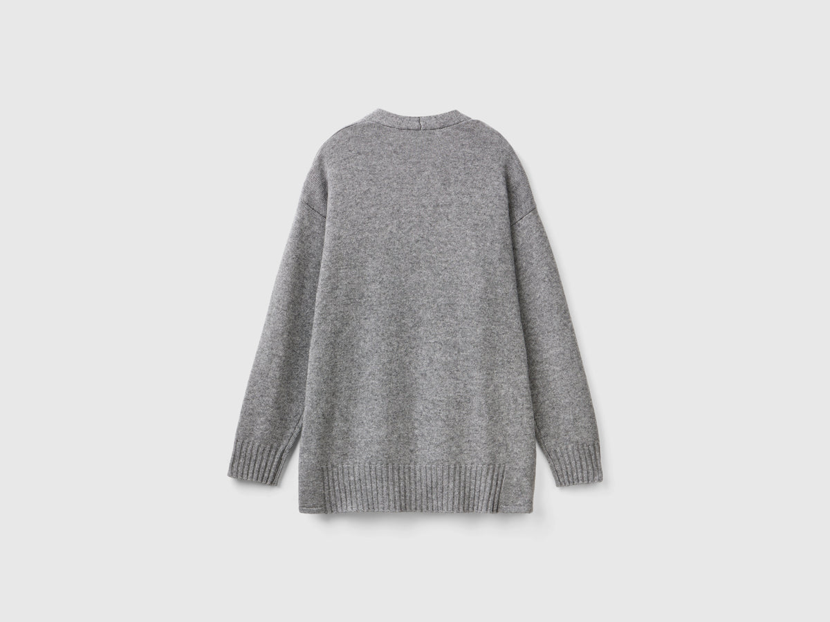 Oversized wool blend cardigan