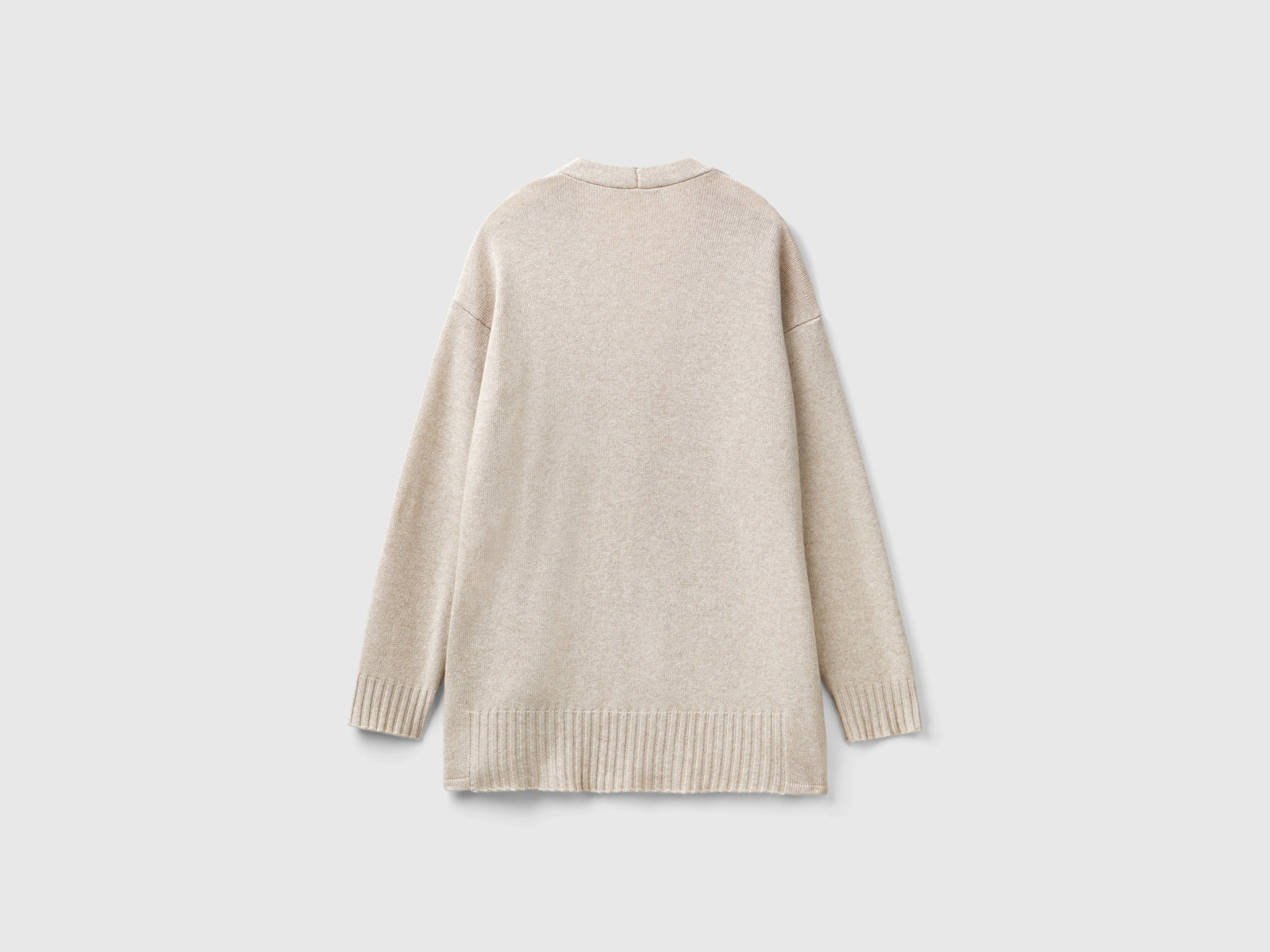Oversized wool blend cardigan da donna beige 2 | Benetton Outlet