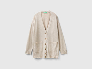 Oversized wool blend cardigan