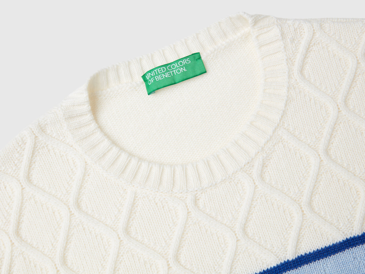 Maglia lavorata con intarsio