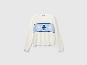 Maglia lavorata con intarsio