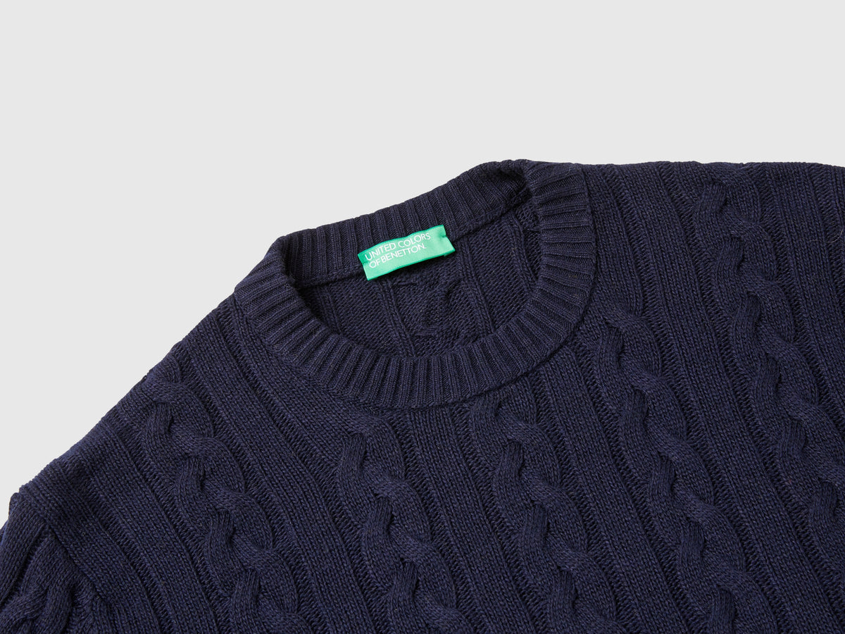 Maglia a trecce in misto cashmere