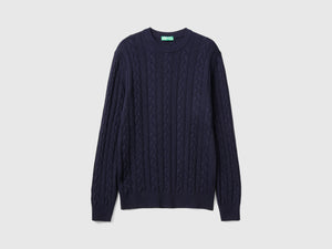 Maglia a trecce in misto cashmere