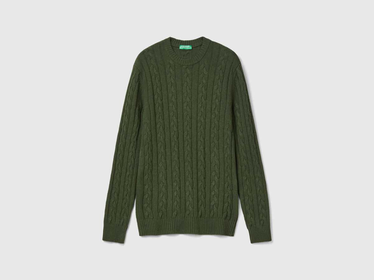 Maglia a trecce in misto cashmere