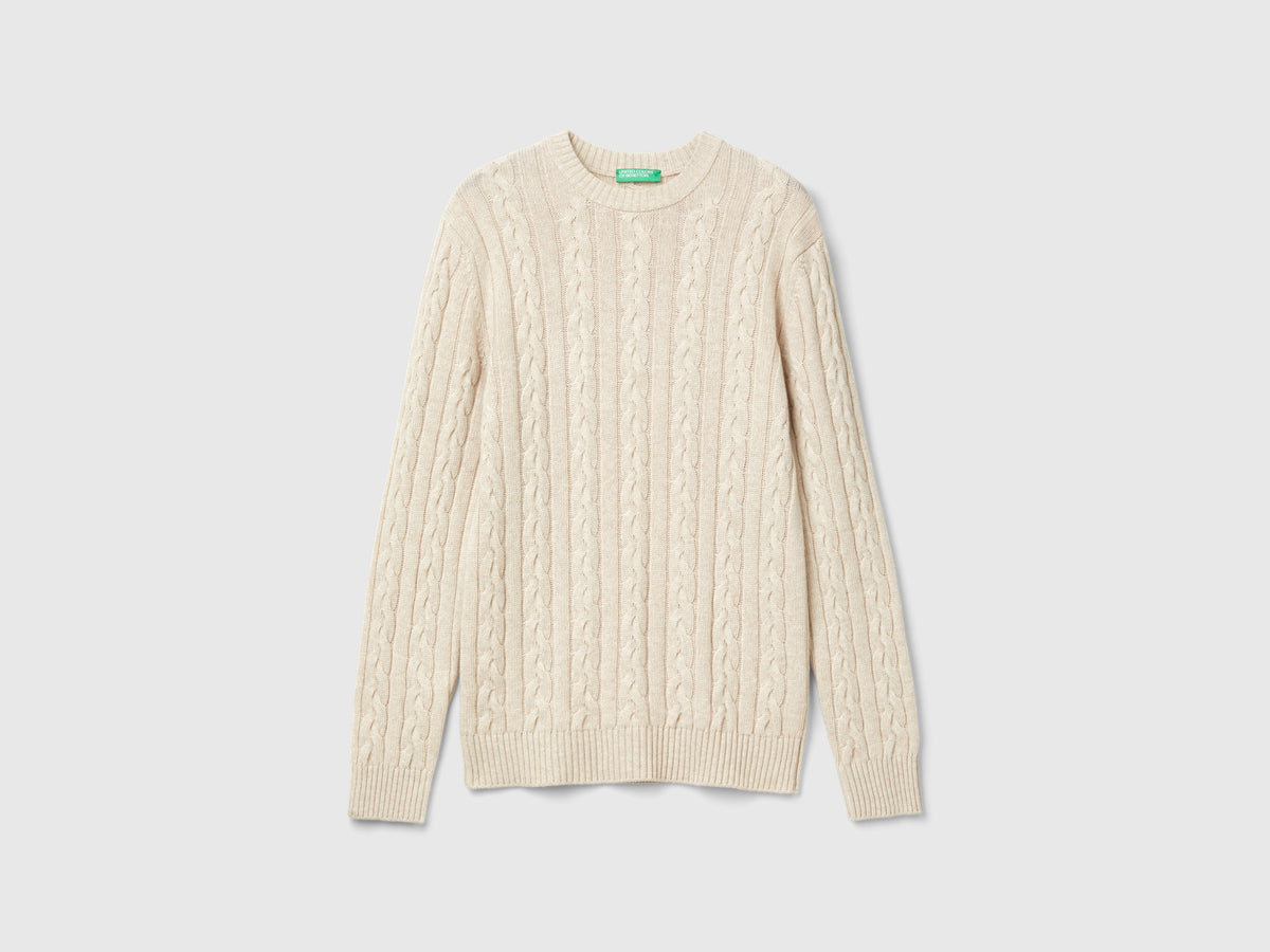 Maglia a trecce in misto cashmere