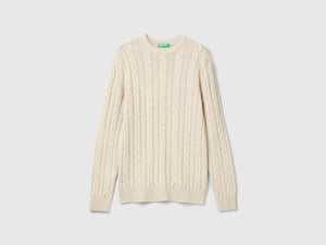 Maglia a trecce in misto cashmere