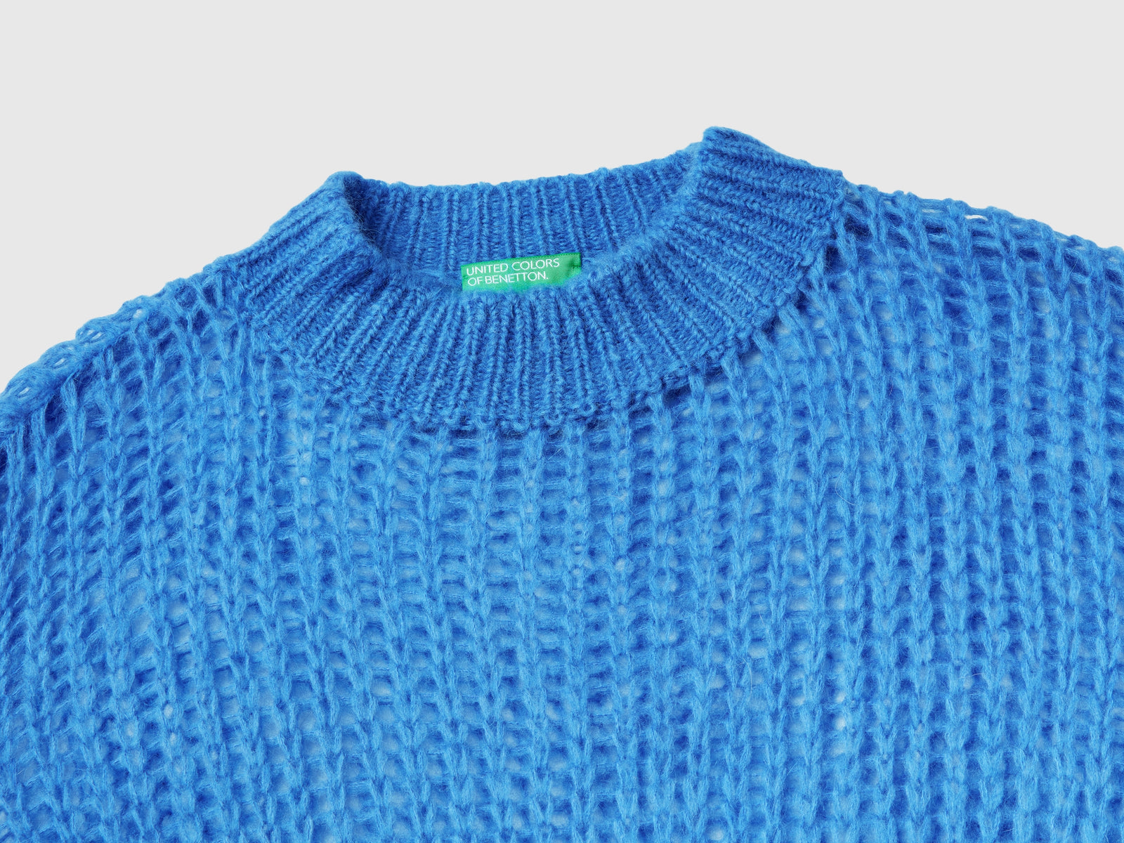 Lupetto a rete in misto mohair da donna blu 3 | Benetton Outlet