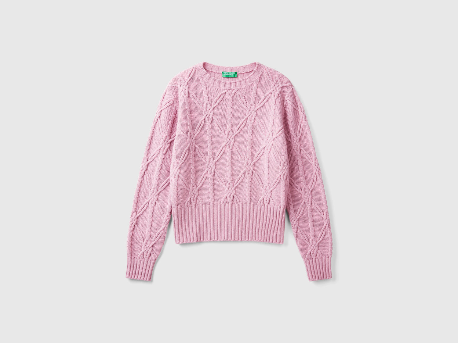 Maglione con intrecci da donna malva | Benetton Outlet