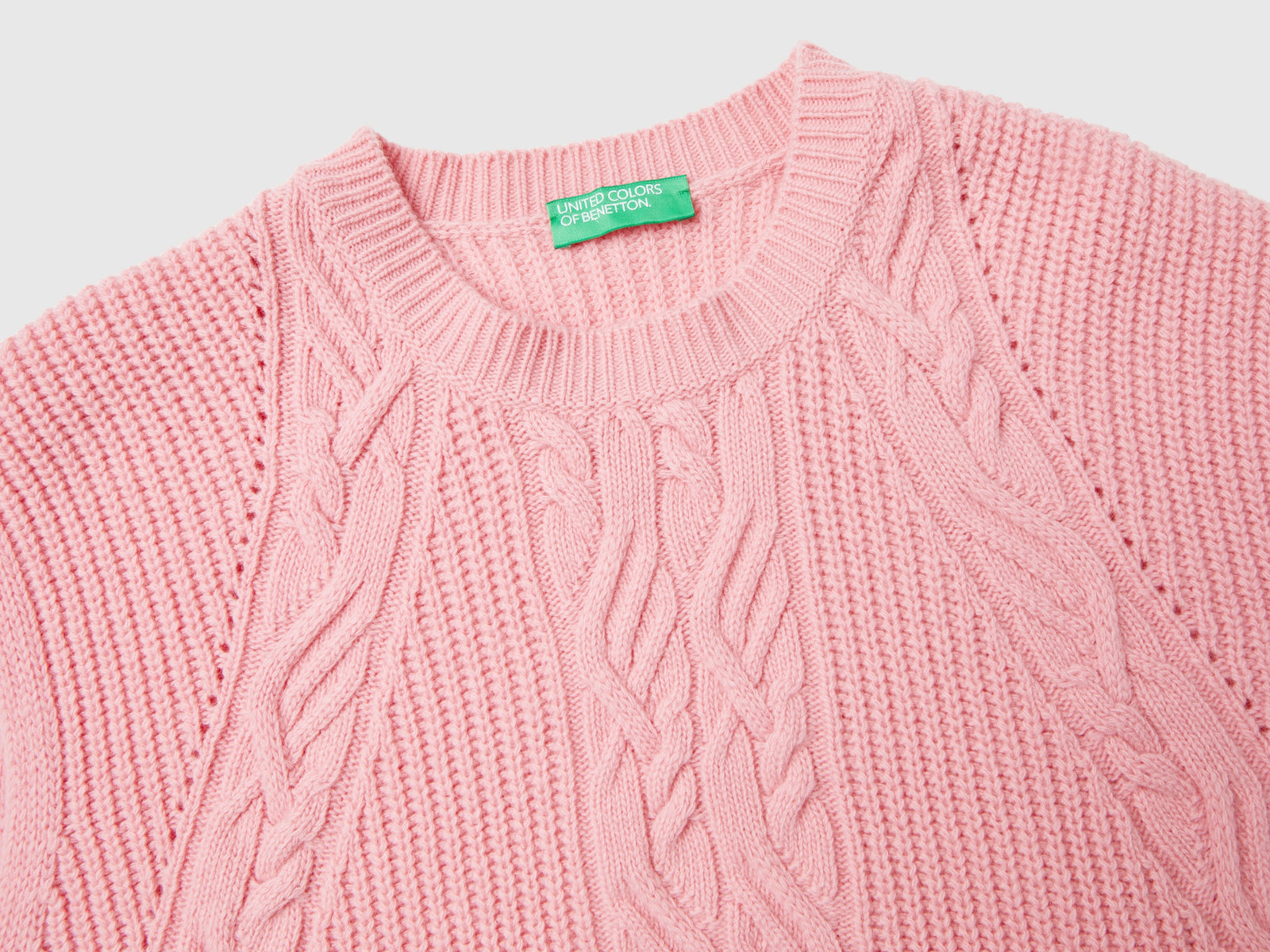 Gilet con trecce da donna rosa 3 | Benetton Outlet