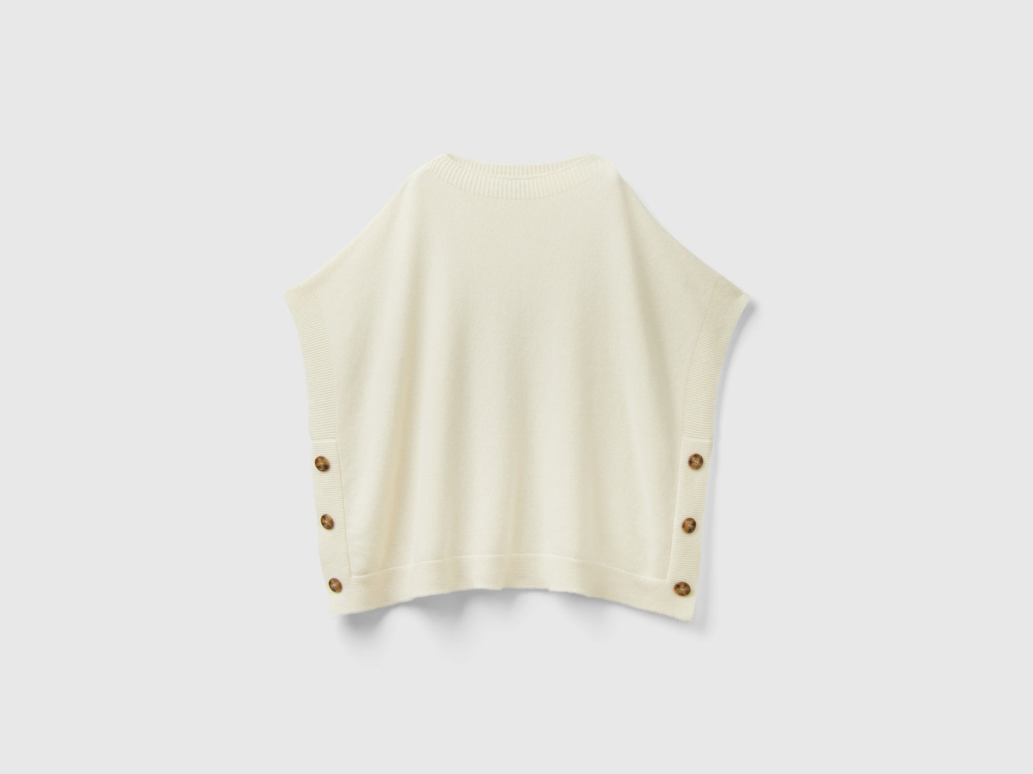 Mantella con scollo a barchetta da donna bianco panna | Benetton Outlet