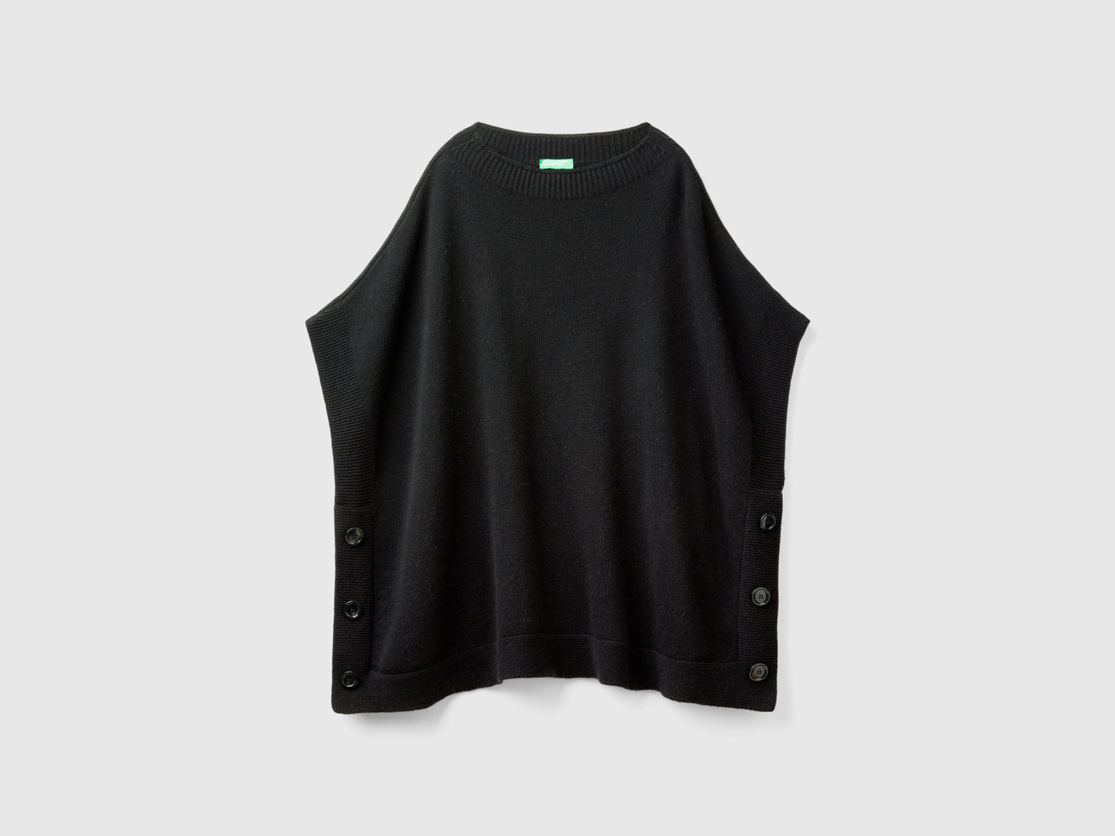Mantella con scollo a barchetta da donna nero | Benetton Outlet
