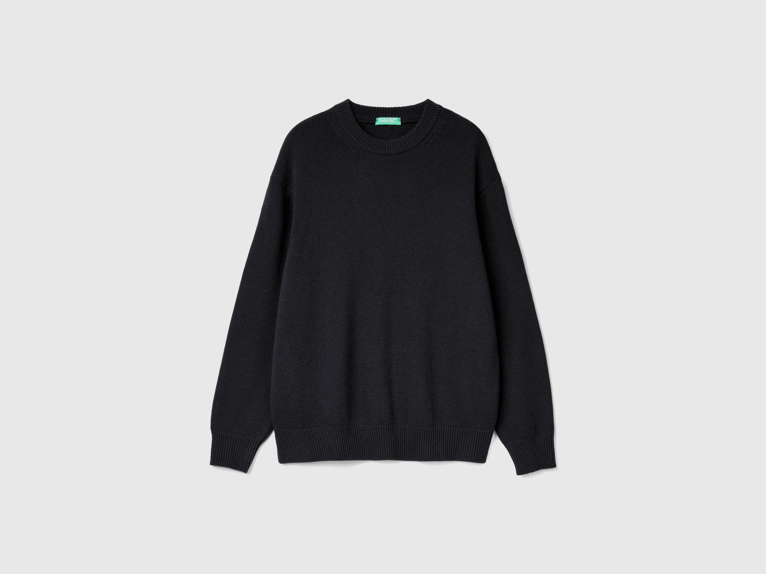 Maglia relaxed fit da uomo nero | Benetton Outlet
