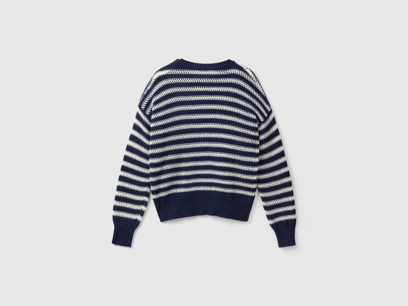Boxy fit striped sweater da donna blu scuro 2 | Benetton Outlet