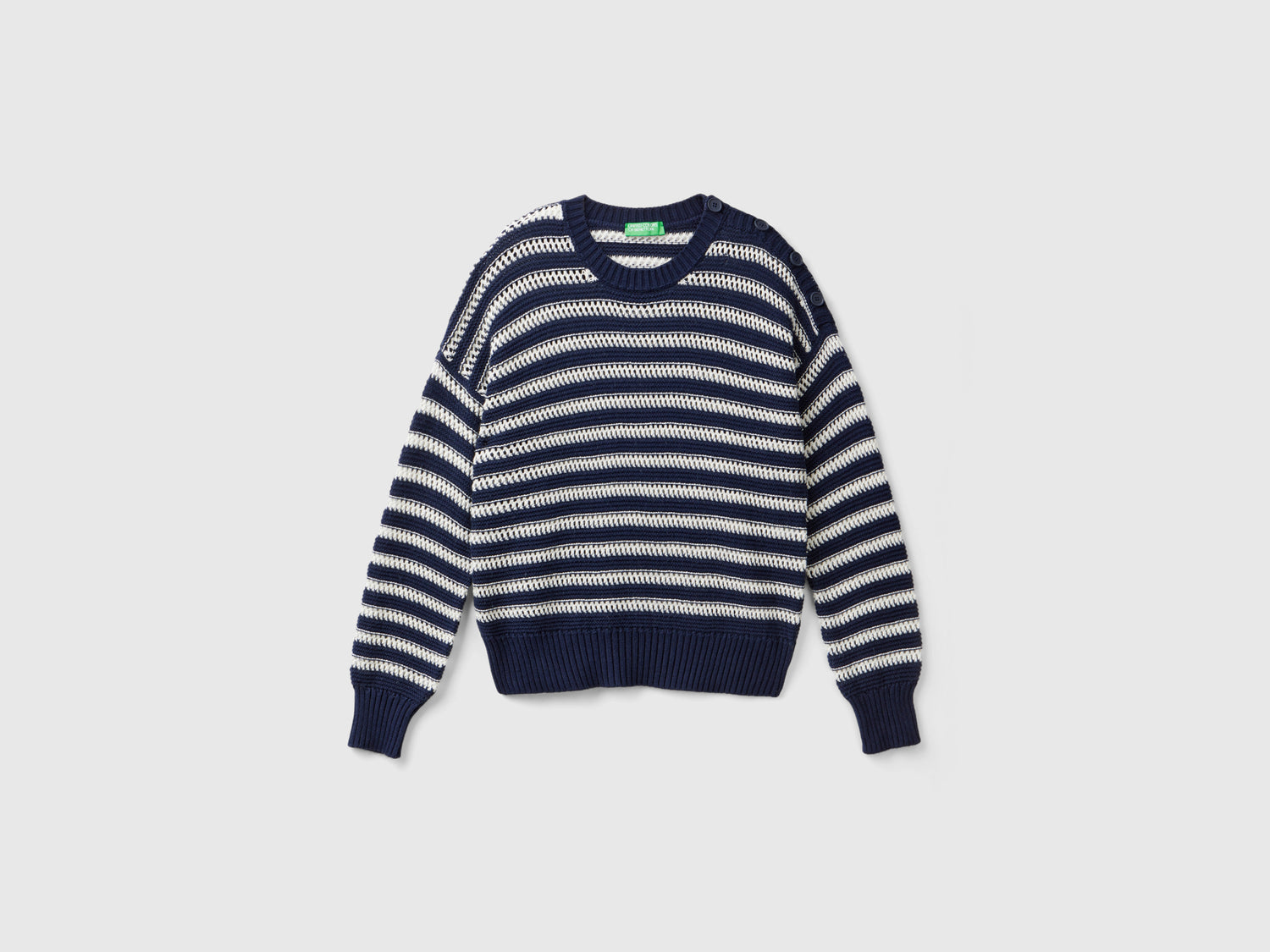 Maglione a righe boxy fit da donna blu scuro | Benetton Outlet