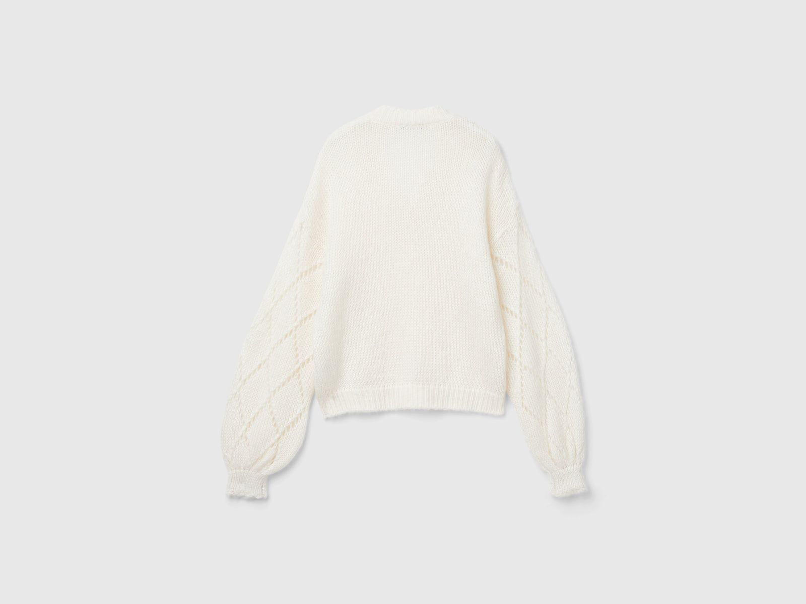 Maglione con manica traforata da donna bianco 2 | Benetton Outlet