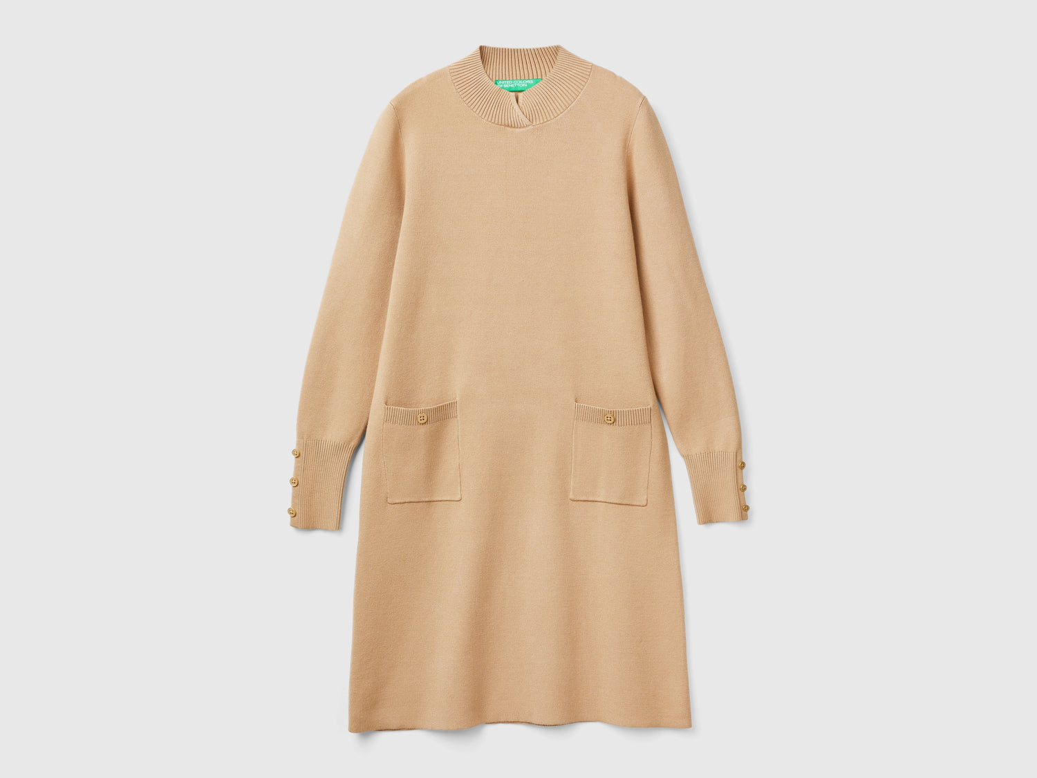 Vestito a lupetto in maglia da donna cammello | Benetton Outlet
