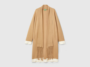 Cappotto in maglia con frange