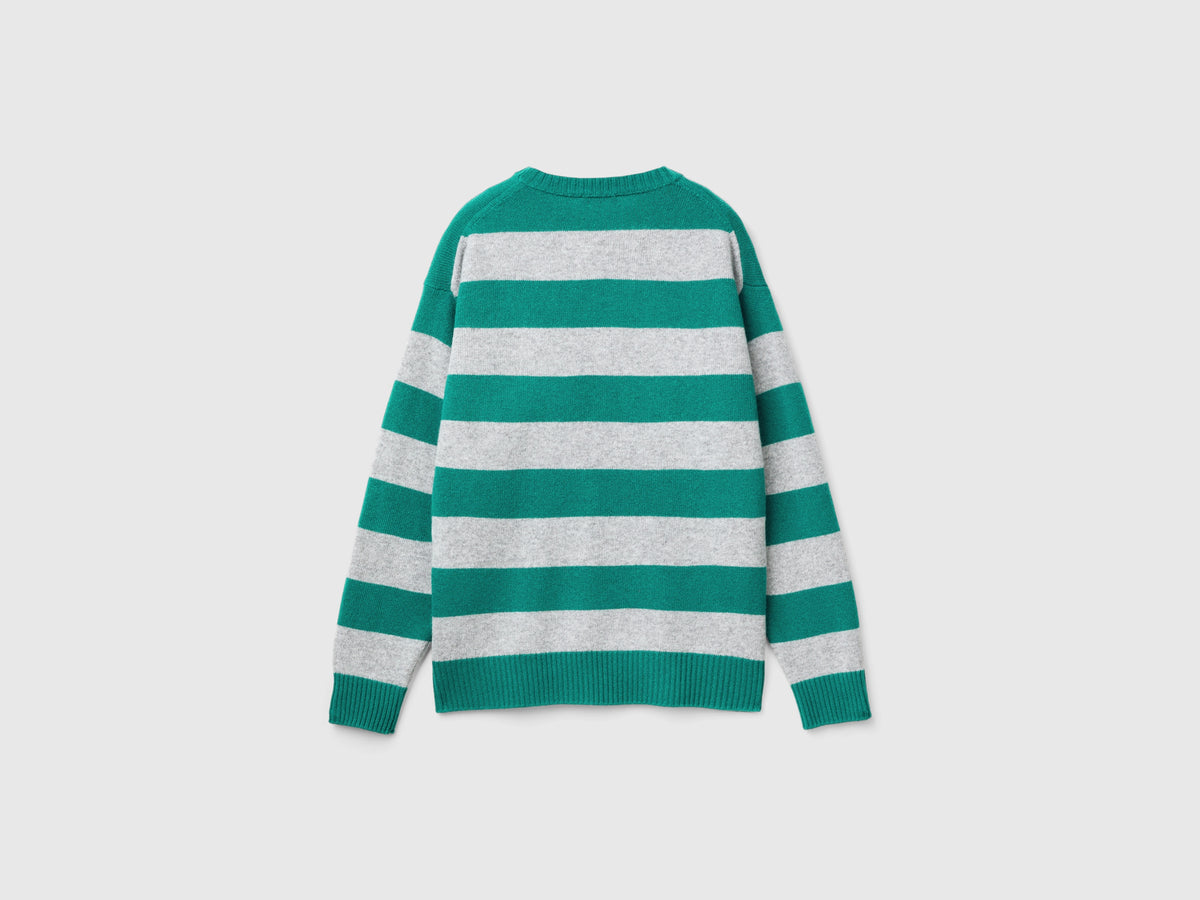 Maglione a righe in misto lana