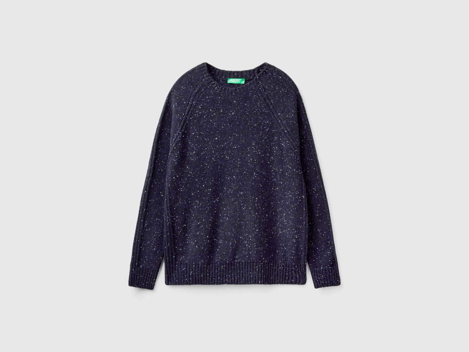 Maglia girocollo in misto lana da uomo blu scuro | Benetton Outlet
