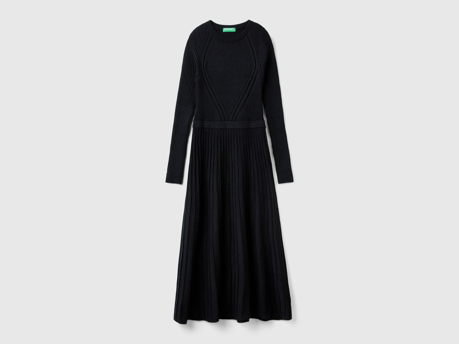 Vestito in maglia con lurex da donna nero | Benetton Outlet