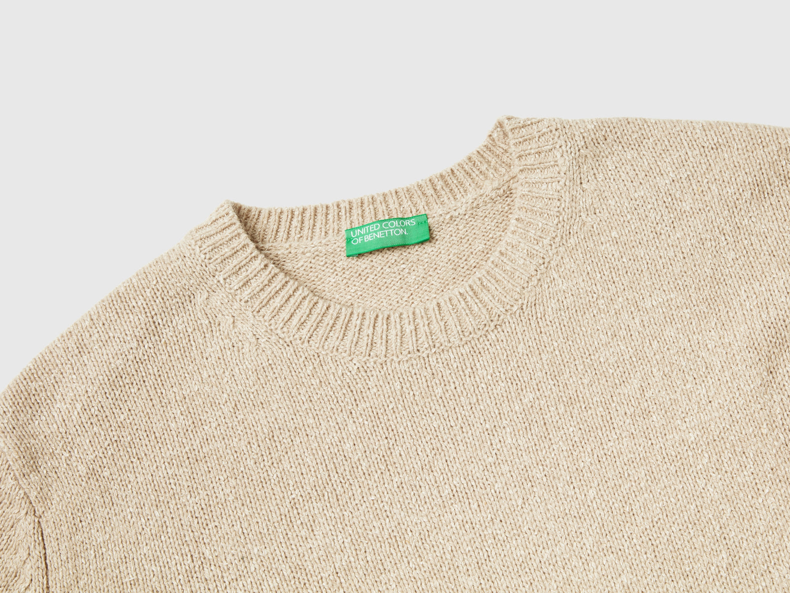 Maglione in misto lana e seta da uomo beige 3 | Benetton Outlet
