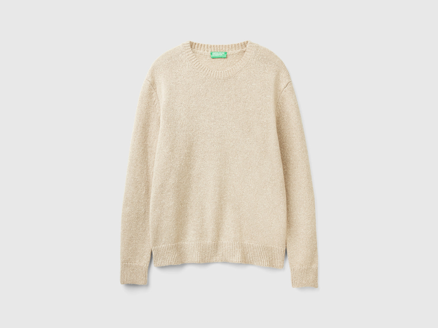 Maglione in misto lana e seta da uomo beige | Benetton Outlet