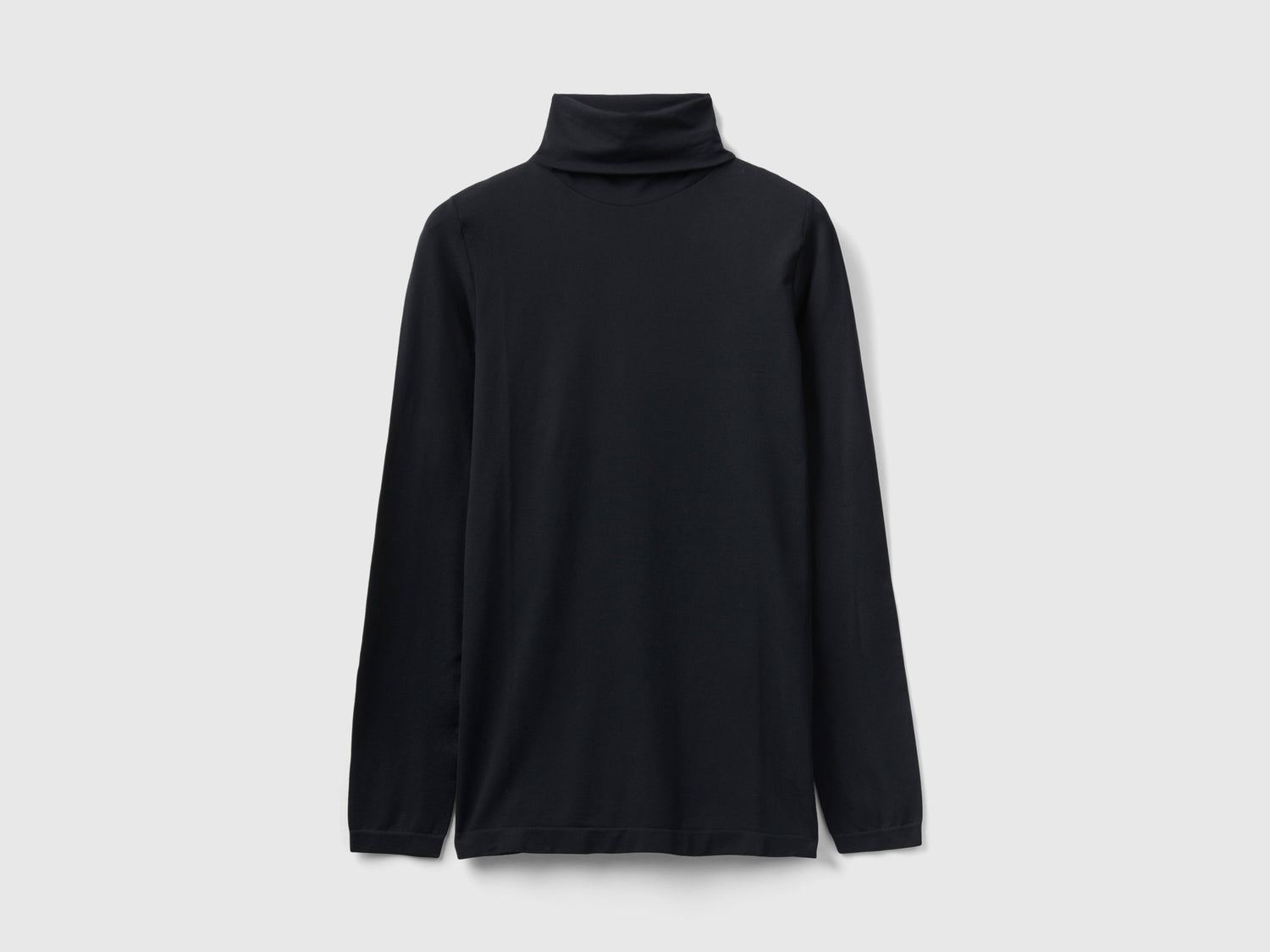 Maglia dolcevita stretch da donna nero | Benetton Outlet