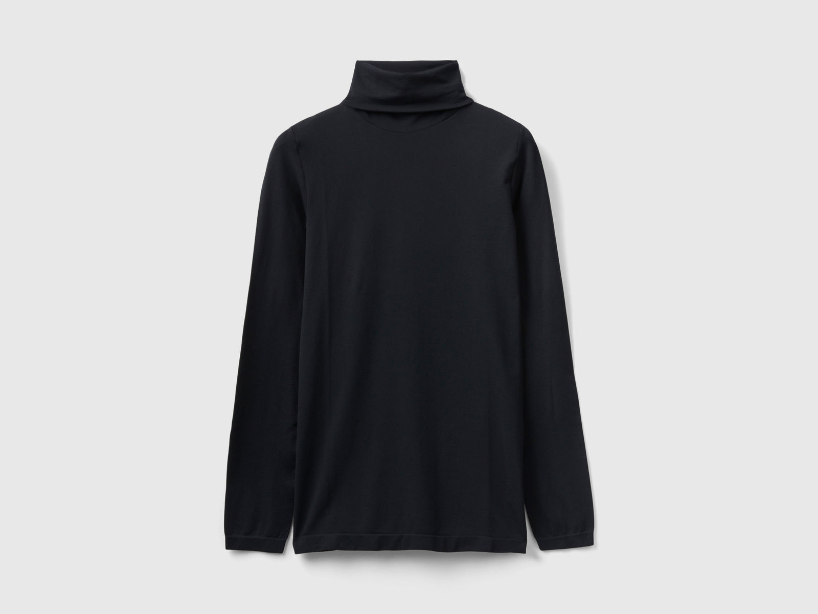 Maglia dolcevita stretch da donna nero | Benetton Outlet