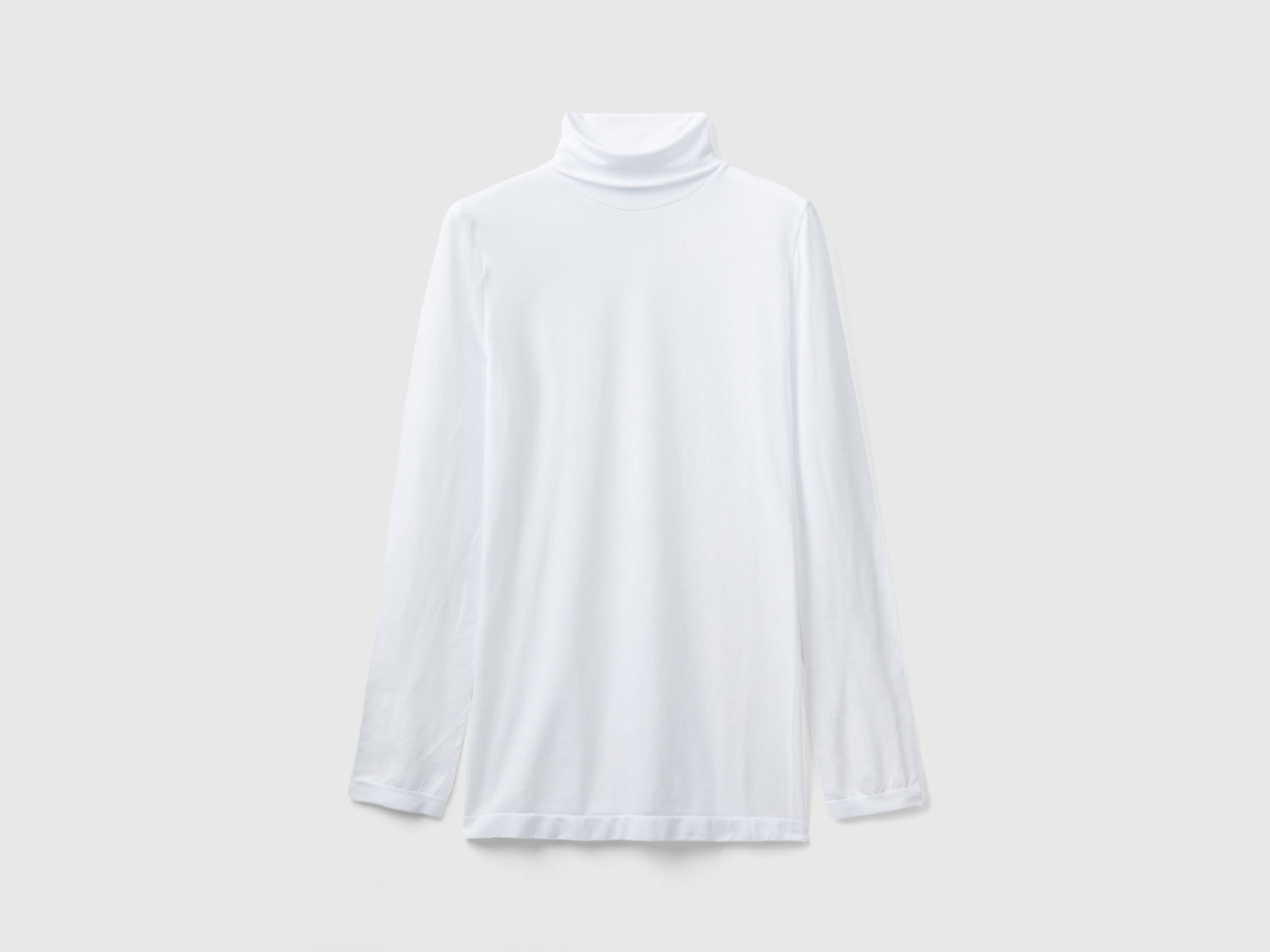 Maglia dolcevita stretch da donna bianco | Benetton Outlet