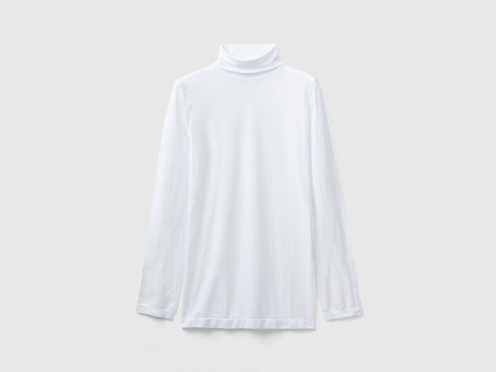 Maglia dolcevita stretch da donna bianco | Benetton Outlet