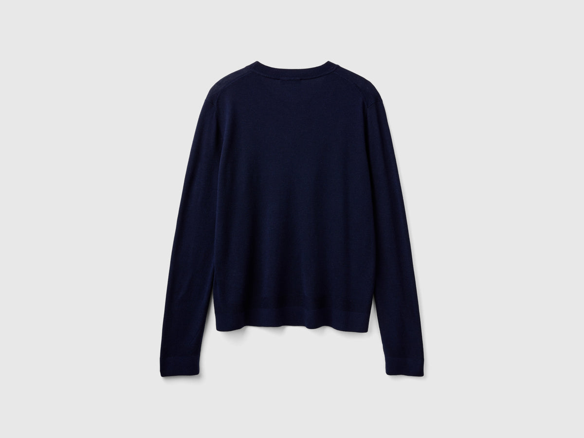 Long-sleeved silk blend sweater