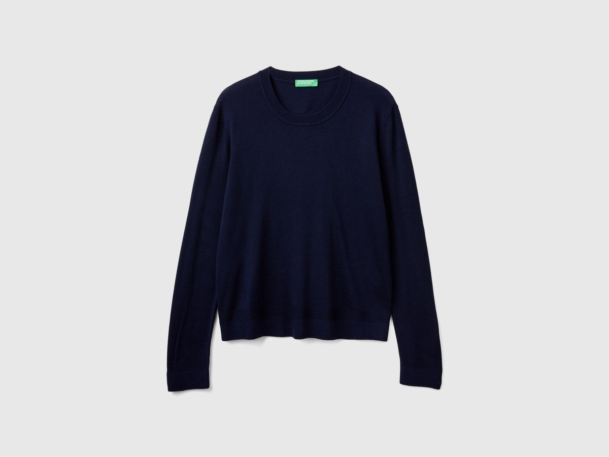 Long-sleeved silk blend sweater