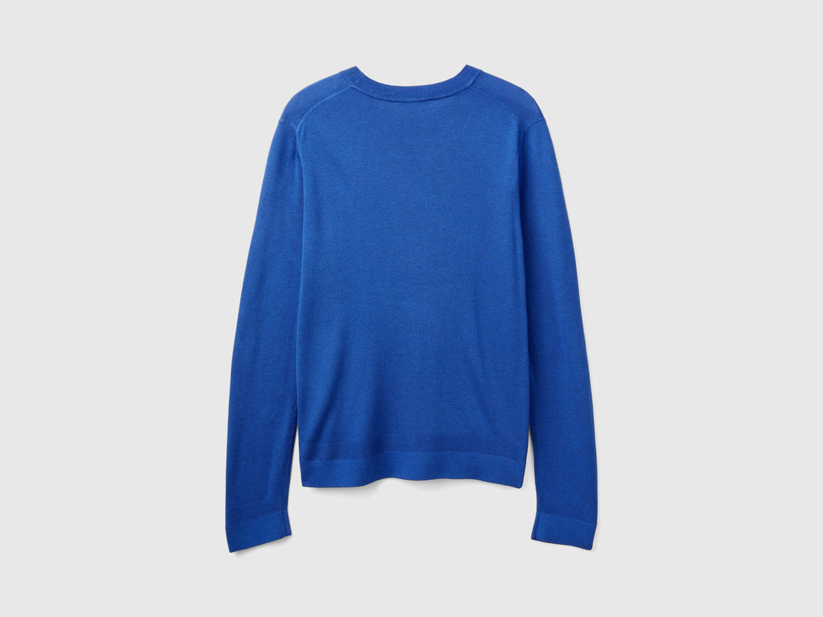 Long-sleeved silk blend sweater